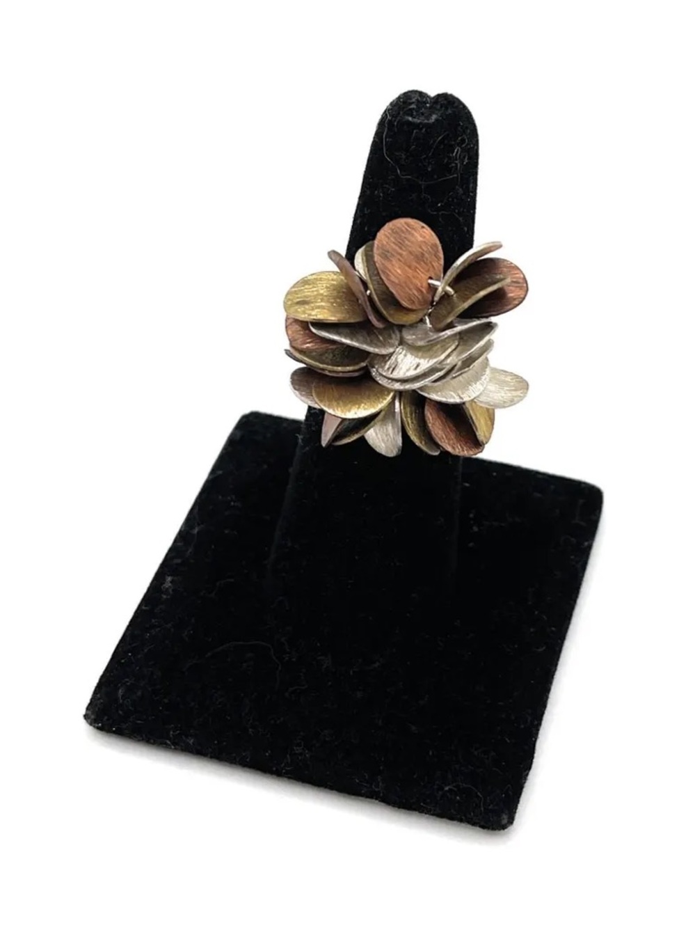 Silpada Multi-Tone Floral Petal Ring - Copper, Gold, Silver